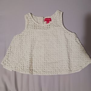 Lilly Pulitzer For Target Girls 10-12  Eyelet Overlay Crop Top Fully Lined EUC